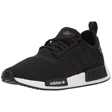 Imagem de adidas Originals NMD_R1 Primeblue Skate Shoe, Black/Black/White, 7 US Unisex Little Kid