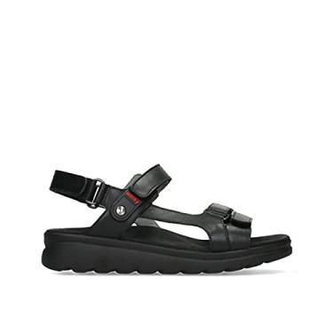 Imagem de Wolky Sandálias Esportivas Femininas, Couro vegano preto, 11.5-12