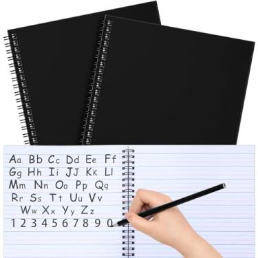 Imagem de Gilprop Caderno de composição primária, espiral, K-2, papel pautado, diário, 100 folhas, 25 x 19 cm, caderno de caligrafia pré-escolar para crianças