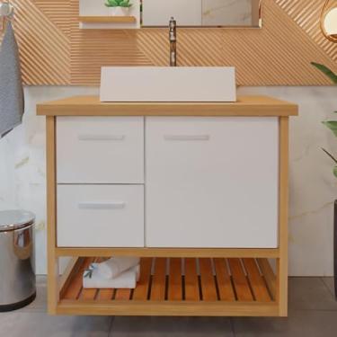 Imagem de Gabinete Toucador Para Banheiro Pretty 84cm Com Cuba Torino Branco