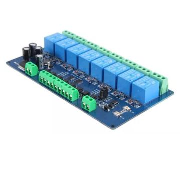 Imagem de Modulo Rele 5V 8 Canais Rs485 Ttl Modbus Rtu