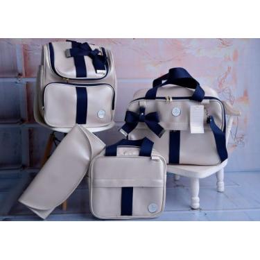 Imagem de Kit De Bolsa Mala Maternidade 4 Peças Com Mochila Multifuncional Slim 