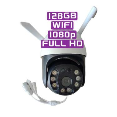 Imagem de Câmera Ip Wifi 128GB HD 1080p  Infravermelho AUDIO BIDIRECIONAL EXTERN