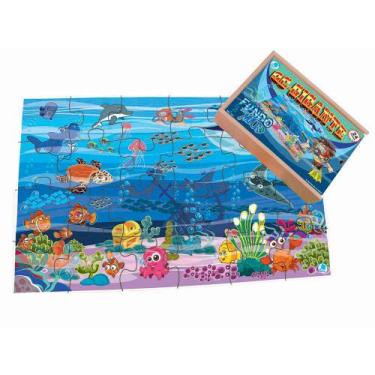 Imagem de Quebra-Cabeça Infantil Gigante Fundo do Mar 96 peças - Simque