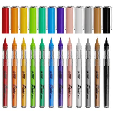 Imagem de TFIVE Canetas marcadoras de tinta, canetas de tinta acrílicas permanentes à base de água, canetas marcadoras de tinta à prova d'água de secagem rápida para arte, desenho, rocha, cerâmica, vidro,
