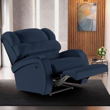 Imagem de Poltrona do Papai Sala de Cinema Reclinável Kylie Power Elétrica PU Az