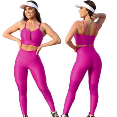 Imagem de Conjunto Fitness Calça Basica Compressão Cores em Poliamida - Leve Bea