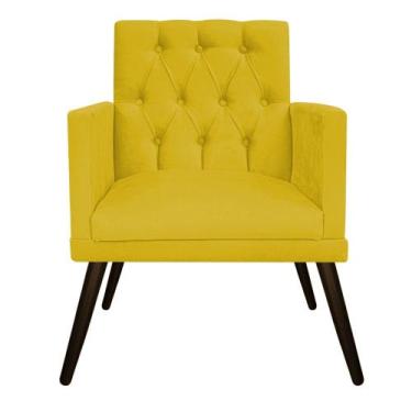 Imagem de Poltrona Decorativa Nanda Pés Palito Tabaco Sala de Espera Recepção Su