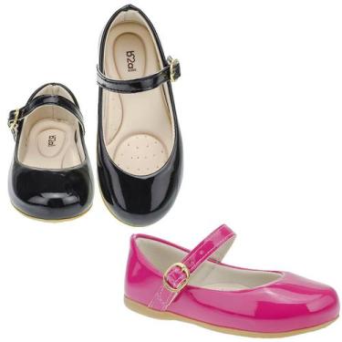 Imagem de Kit 2 pares sapatilha infantil menina b2a kids 9001 preto pink, 25