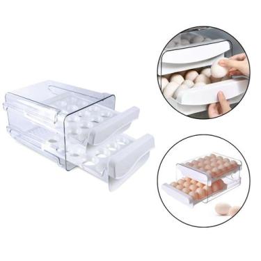 Imagem de Porta 40 Ovos Suporte Organizador Gaveta Cozinha Geladeira - Arte Sedu