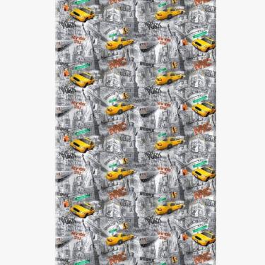 Imagem de Cortina De Box Estampada Ny - Com Ganchos