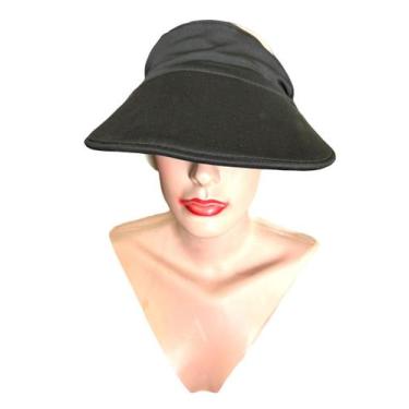 Imagem de Viseira Feminina Preta Com Elástico Ajustável de poliester - Mor, Pret