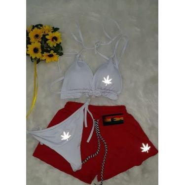 Imagem de Conjunto Biquíni Refletivo + Short, Grandes Marcas 1 Linha - Gringas M