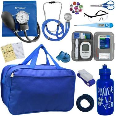 Imagem de Kit Enfermagem Medidor Glicose Aparelho de Pressão Esteto Multi Incote