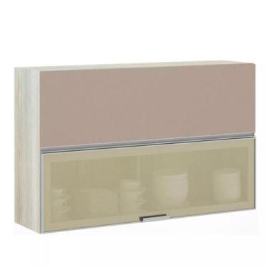 Imagem de Armario Basculante Misto Luciane 120cm 1 Porta Fechada 1 Porta Alumíni