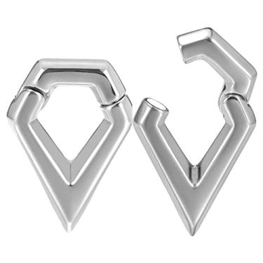Imagem de ERKUOO 2 peças ganchos de orelha calibres de aço inoxidável magnético, expansor, alargadores de alargadores de orelha, maca, piercing corporal, joias, 2g-0g (6mm-8mm), 0g=8mm, Metal, arenito