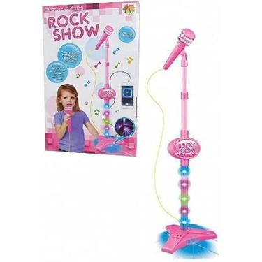 Imagem de Microfone Infantil Rosa Com Pedestal - Rock Show - Dm Toys