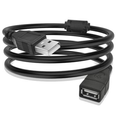 Imagem de Cabo de extensão USB, cabo de extensão USB 2.0 macho para fêmea, cabo extensor USB de transferência de dados para pen drive USB, leitor de cartão, disco rígido, teclado, mouse, Playstation, Xbox,