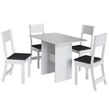 Imagem de Mesa de Jantar Karla com 4 Cadeiras Indekes Cor Branco