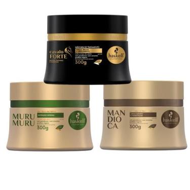 Imagem de Cronograma Capilar Haskell Para Cabelos Ressecados 3 Máscaras de 300g 