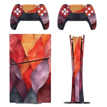 Imagem de Skin for PS5 Slim Digital Edition, capa adesiva para console e controle PlayStation 5, película protetora removível fácil de envolver acessórios para jogos, decalque capa completa - folha
