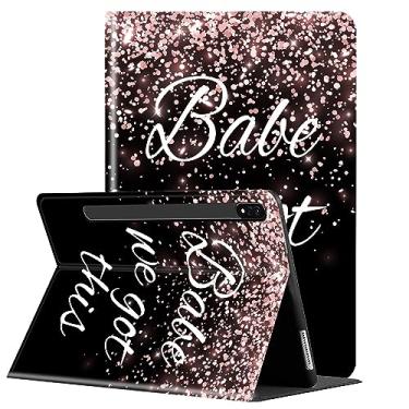 Imagem de Capa para tablet Samsung Galaxy Tab S8 Plus 2022/ Tab S7 FE 5G 2021/ Tab S7 Plus 2020 de 12,4 polegadas, suporte multiângulo com capa de proteção automática de hibernar/despertar - Babe We Got This