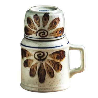 Imagem de Conjunto De Bule De Chá Grosso Versátil, Caneca De Escritório, Xícaras De Chá Com Tampa, Canecas De Café De Porcelana De Grande Capacidade(Style4)