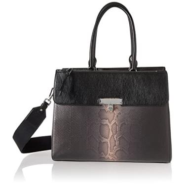 Imagem de Calvin Klein Bolsa Becky com três compartimentos, cobra ombre preta, Cobra Ombre Preta