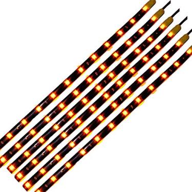 Imagem de HYADA Dc 12V À Prova D'Água 1 Pé 12 Tira De Led Luz Inferior Da Carroceria Com Fios De 6 Polegadas Para Motor (Âmbar/Amarelo, Pacote Com 6)