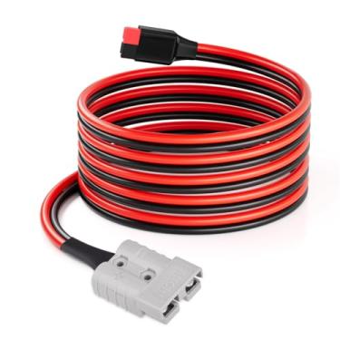Imagem de ELFCULB Cabo de extensão Anderson de 10 AWG, 3 m, conexão rápida/desconexão do Anderson, cabo conector Anderson SB50-PP45 Amp para transferência de energia da bateria do gerador portátil solar