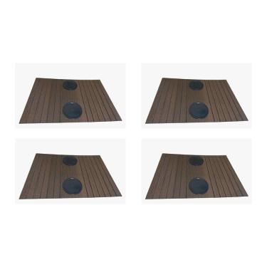 Imagem de Kit 4 Esteira Flexível Porta Copos Braço Sofá 4Mm Cor Café