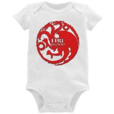 Imagem de Body Bebê Fire and Blood Targaryen - Foca na Moda, Branco, GG
