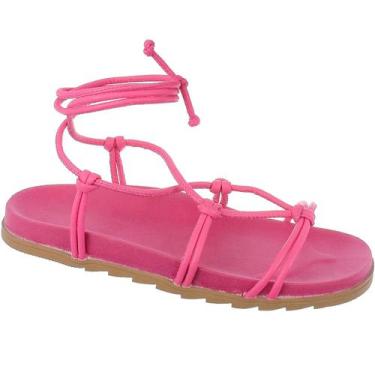 Imagem de Sandália Feminina  De Amarrar Flatform Papete Anatômico Confortável Vi