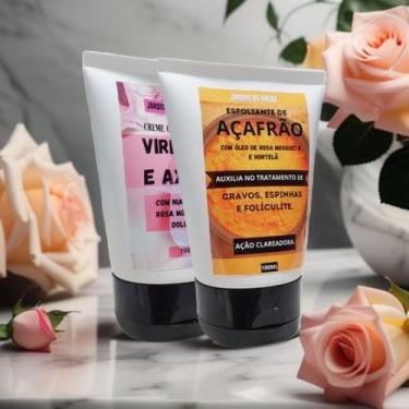 Imagem de Kit Creme Esfoliante de açafrão + Creme clareador de virilhas e axilas