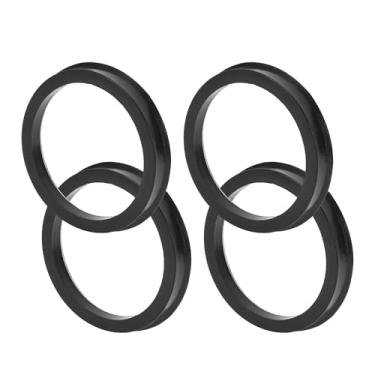 Imagem de TUCKBOLD Anéis centralizados no cubo da roda do carro Rodas duráveis Eixo central amortecedor Hubrings preto 4 peças OD 78,1 mm para ID 64,1 mm policarbonato