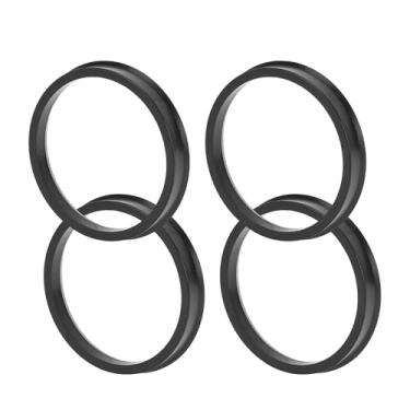 Imagem de TUCKBOLD Anéis centralizados no cubo da roda do carro Rodas duráveis Eixo central amortecedor Hubrings preto 4 peças OD 75,1 mm para ID 66,6 mm policarbonato