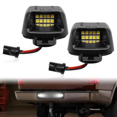 Imagem de Dunviku Conjunto de 2 lâmpadas de LED para placa de licença com tubo neon LED, caixa preta de luz branca 6000K compatível com Nissan Frontier Armada Titan Xterra Suzuki Equator