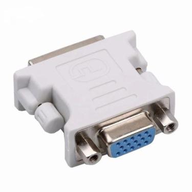 Imagem de Adaptador Dvi-i 24+5 Pinos Macho P/ Vga 15 Pinos Femea Conversor Conec