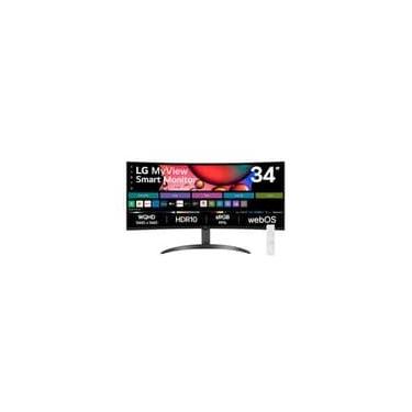 Imagem de Monitor Curvo LG MyView Smart 34SR60QC-B 34" WQuadHD, WebOS, ThinQ Home, Air Play, USB e HDMI, Bluetooth, Preto - 34SR60QC-B.AWZM