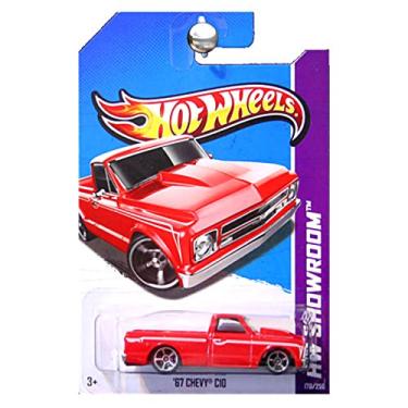 Imagem de Caminhão picape Hot Wheels 2013 HW Showroom Hot Wheels 1967 67 Chevy C10 em vermelho