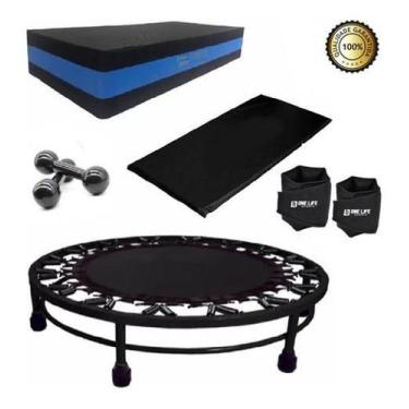 Imagem de Kit Aeróbico Mini Jump+Colchonete+Peso3Kg+Caneleira5Kg+Step - Infinity