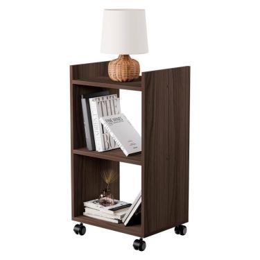 Imagem de Estante Multiuso Nogal para Quarto Sala com Rodízio 40cm