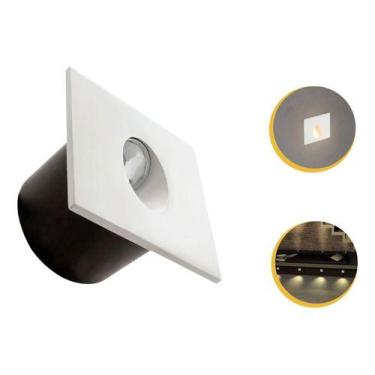 Imagem de Kit 30 Embutido Led 3w Balizador Parede Quadrado 3000k - Opus, Branco,