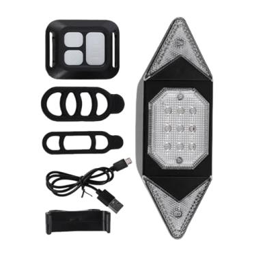 Imagem de Luz Traseira Para Bicicletas - Luz de Sinalização Inteligente Para Bikes,Carregamento Rápido USB Com Controle Remoto Inteligente E Lanterna Recarregável Resistente À Água Para Visibilidade