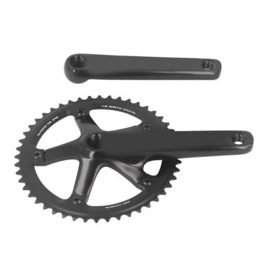 Imagem de Bicicleta Crankset Square Taper Liga De Alumínio 48T Preto Mountain Road Bicicleta Fixa Engrenagem Bicicleta Crankset Assembly Parts