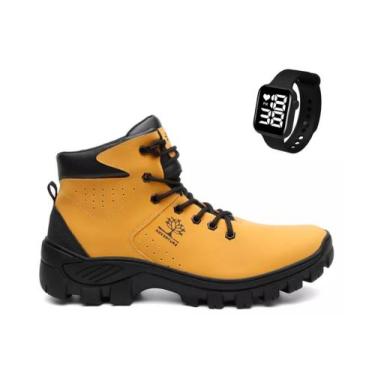 Imagem de Kit Coturno Masculino Casual Adventure Trilha Tratorado + Relógio Q - 