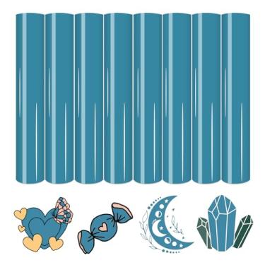 Imagem de HTVSTD Vinil De Transferência Térmica Boho Escuro - 8 Folhas 12'' X 10'' Azul Htv Marinho Profundo Para Camisetas