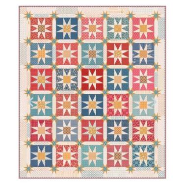 Imagem de Riley Blake Americana por Lori Holt da Bee in My Bonnet and It's Sew Emma, Tecido Premium, Perfeito para Quilting, Artesanato, Projetos de Costura (Kit de Colcha de Céus Espaçosos)