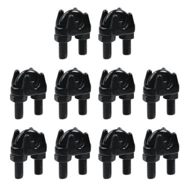 Imagem de Antrader Grampo de cabo de corda M8 (5/40.6 cm), 10 peças de clipe de corda de fio U parafuso sela, aço inoxidável 316 (preto)