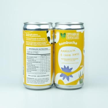 Imagem de Kombucha de maracujá com capim santo; gaseificação natural/lata 269 ml